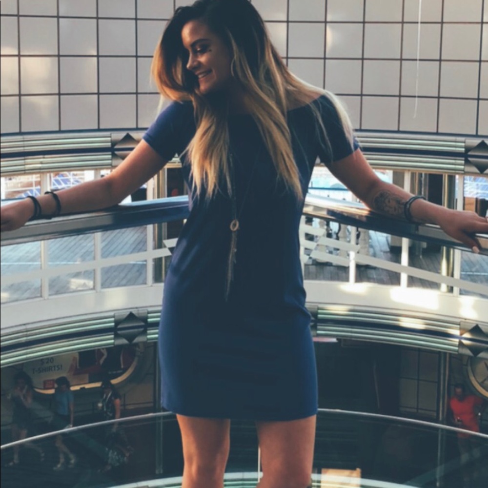 Rue 21 off shoulder blue dress